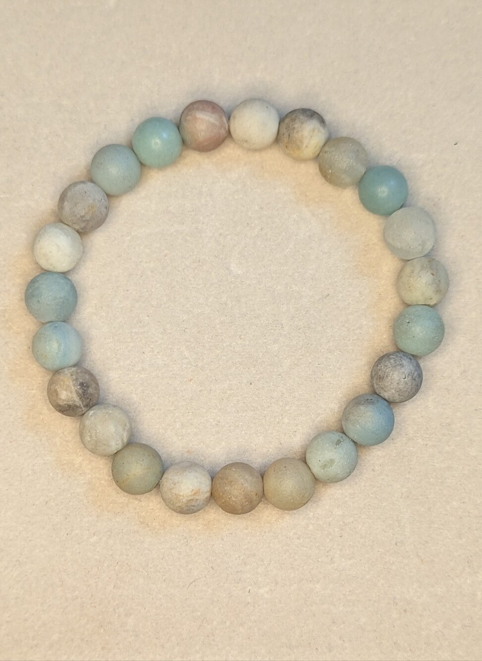 Artisan Matte Amazonite Beaded Bracelet in Blue-Green and Earth Tones